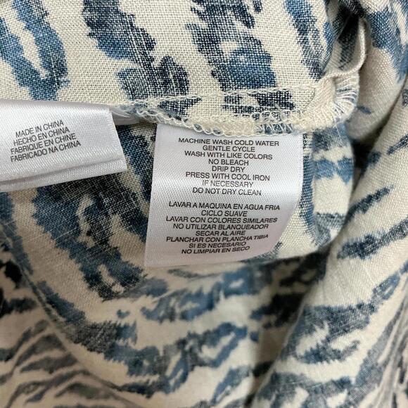 Jones New York Linen Sport Women's Button-Up Top, Medium Abstract Pattern - Picture 7 of 8